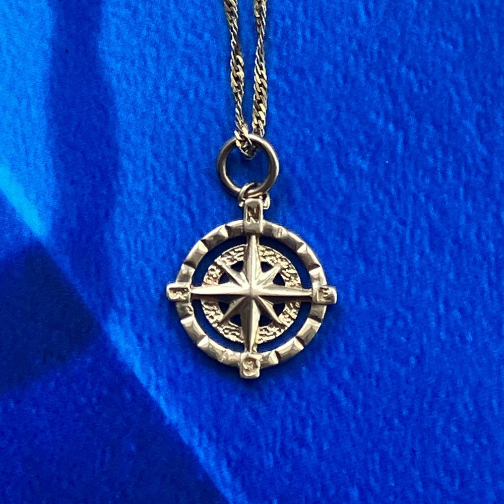 14k Gold Compass necklace